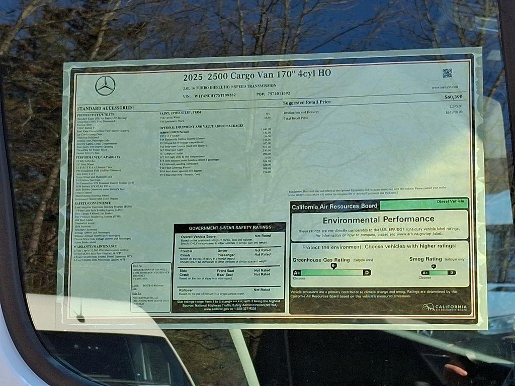 new 2025 Mercedes-Benz Sprinter 2500 car, priced at $67,650