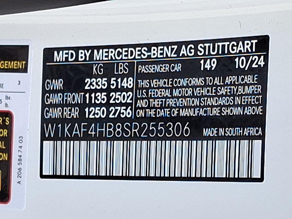 new 2025 Mercedes-Benz C-Class car, priced at $52,635