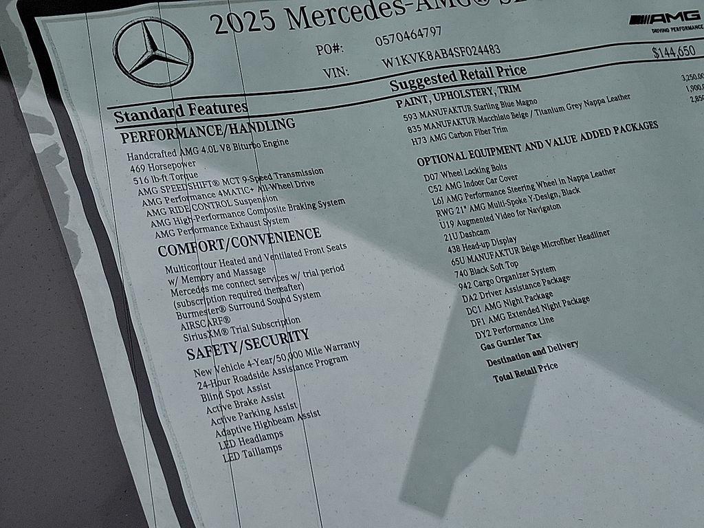 new 2025 Mercedes-Benz AMG SL 55 car, priced at $172,665