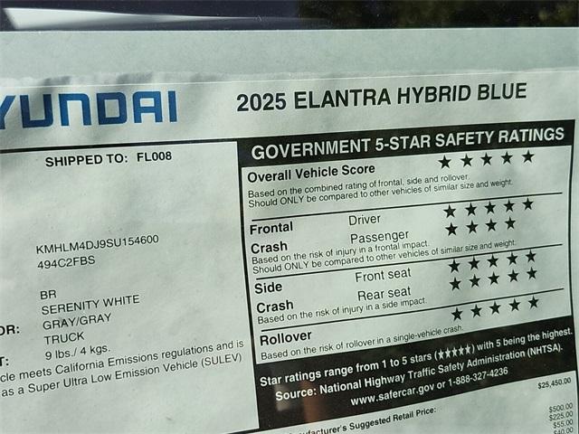new 2025 Hyundai ELANTRA HEV car, priced at $24,069