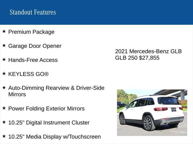 used 2021 Mercedes-Benz GLB 250 car, priced at $27,855