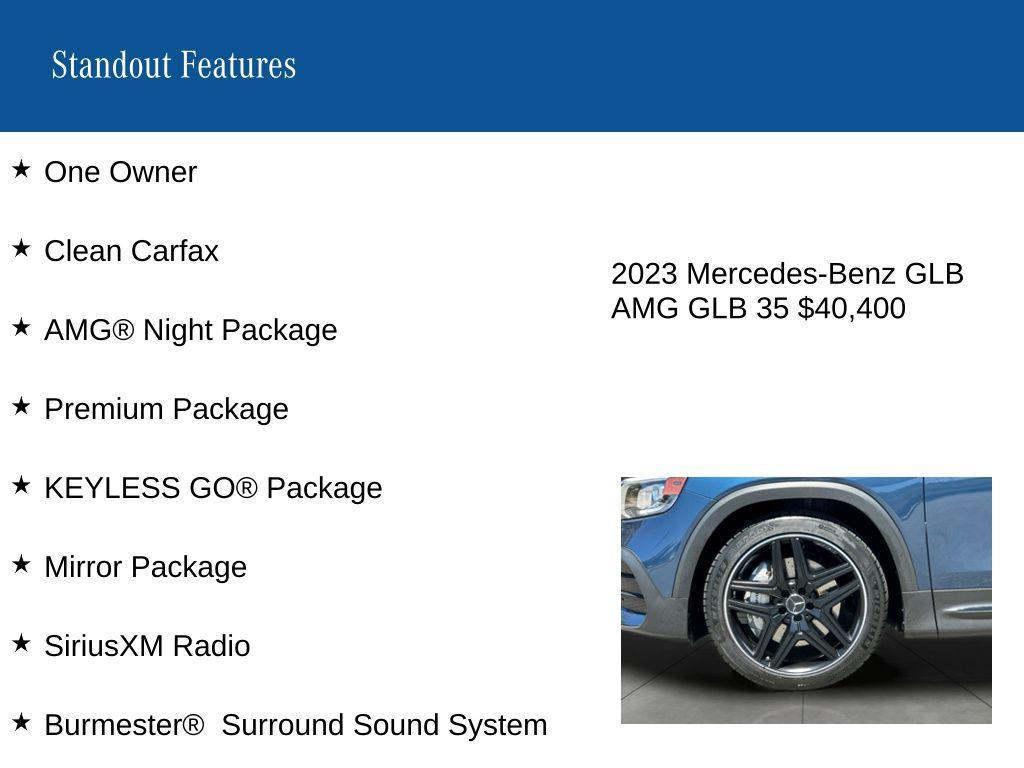 used 2023 Mercedes-Benz AMG GLB 35 car, priced at $40,400