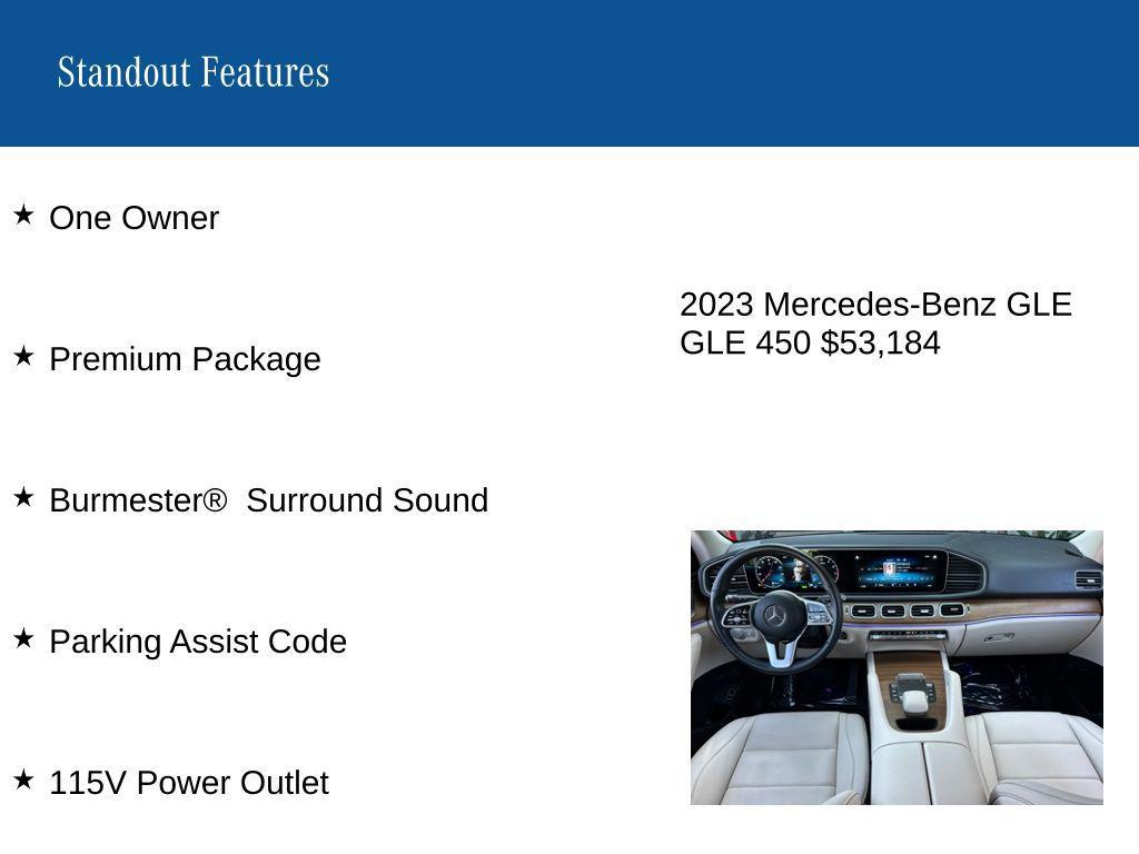 used 2023 Mercedes-Benz GLE 450 car, priced at $53,184