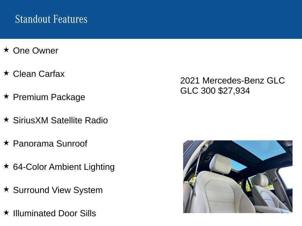 used 2021 Mercedes-Benz GLC 300 car, priced at $27,934