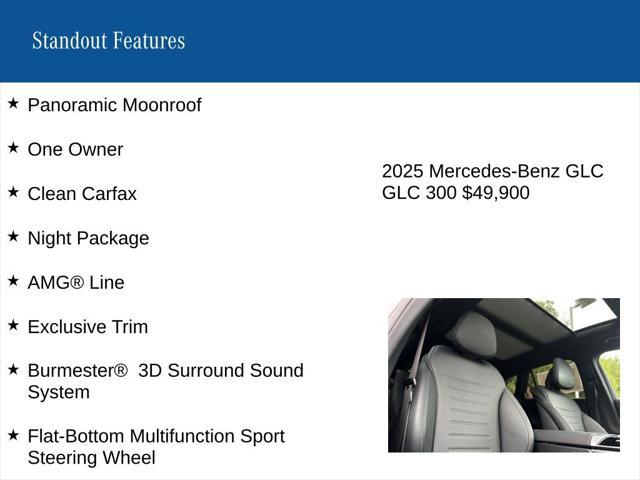used 2025 Mercedes-Benz GLC 300 car, priced at $49,900