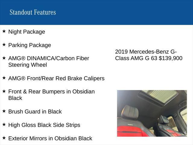 used 2019 Mercedes-Benz AMG G 63 car, priced at $139,900