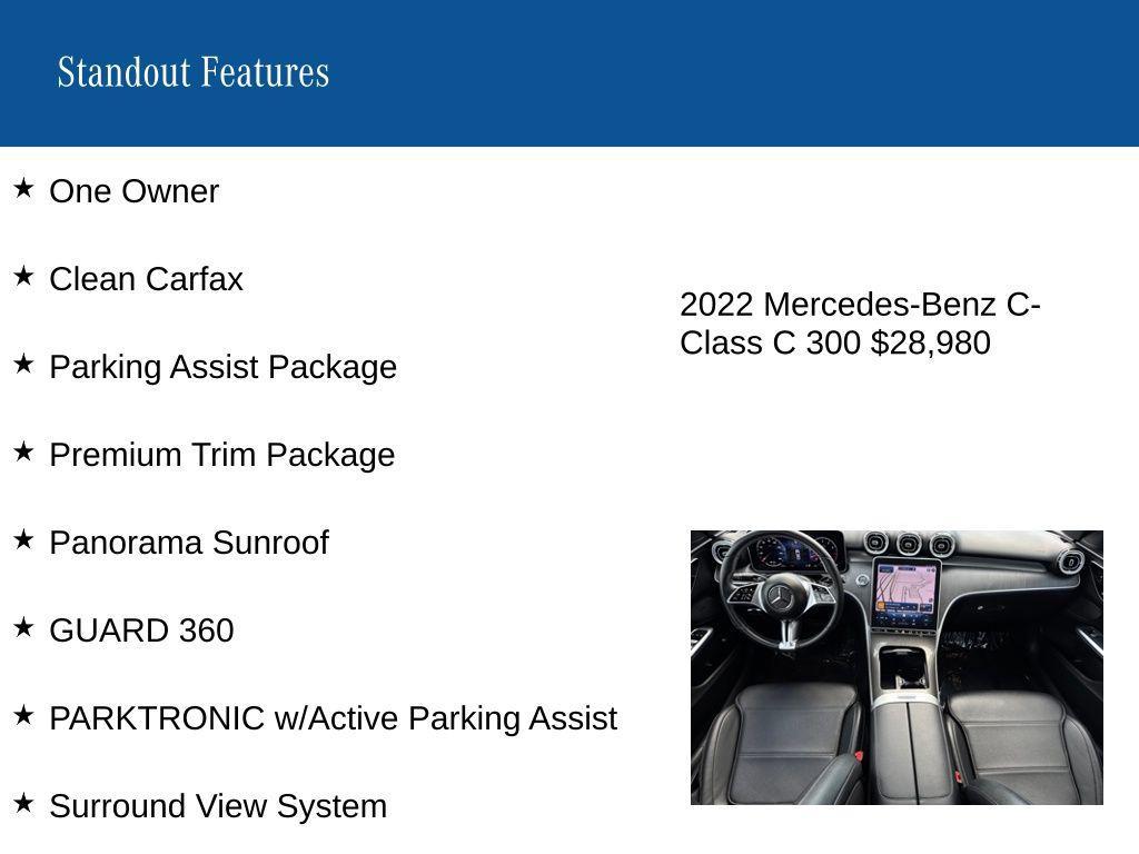 used 2022 Mercedes-Benz C-Class car, priced at $28,980