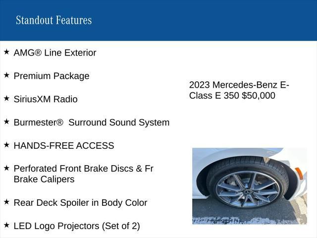 used 2023 Mercedes-Benz E-Class car, priced at $50,000