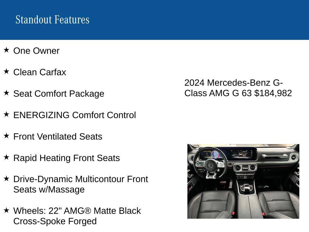 used 2024 Mercedes-Benz AMG G 63 car, priced at $184,002
