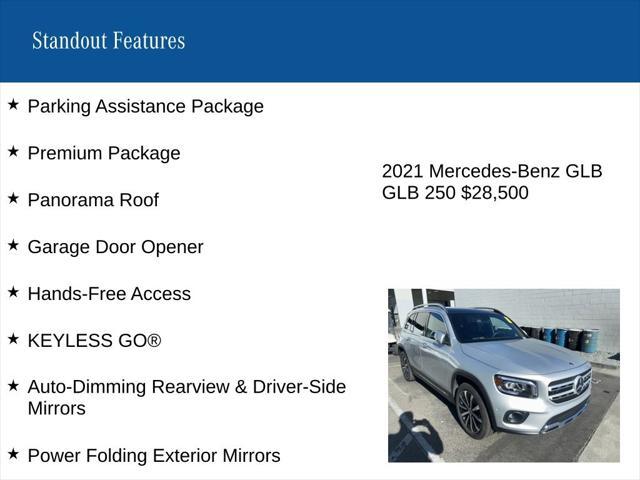 used 2021 Mercedes-Benz GLB 250 car, priced at $28,500