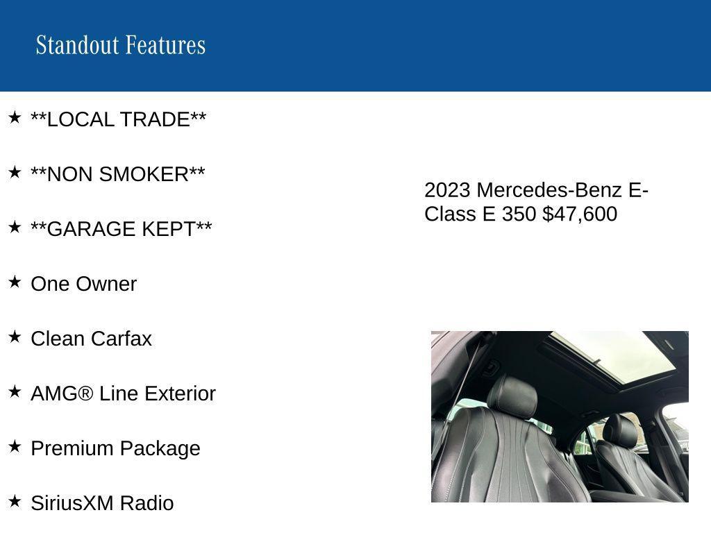 used 2023 Mercedes-Benz E-Class car, priced at $47,600