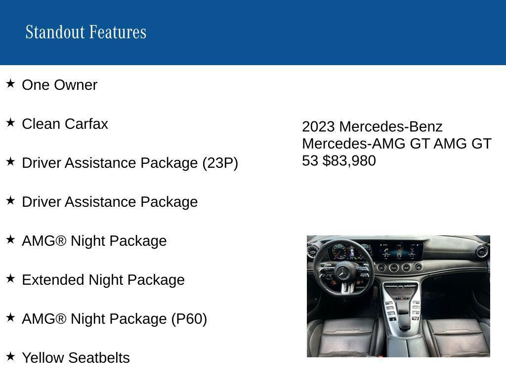 used 2023 Mercedes-Benz AMG GT 53 car, priced at $83,980