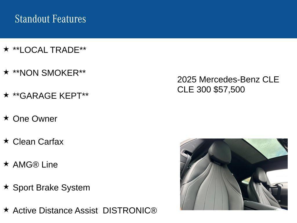 used 2025 Mercedes-Benz CLE 300 car, priced at $57,500