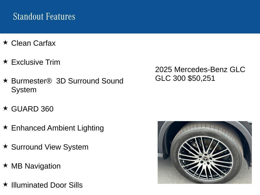 used 2025 Mercedes-Benz GLC 300 car, priced at $50,251