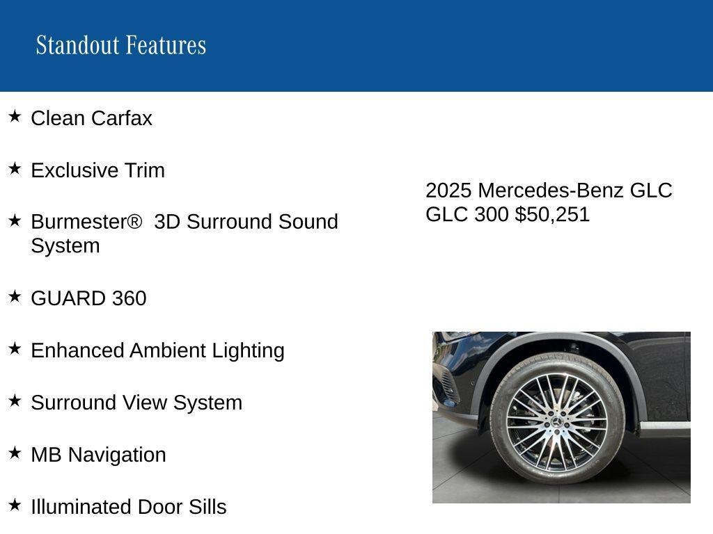 used 2025 Mercedes-Benz GLC 300 car, priced at $50,251