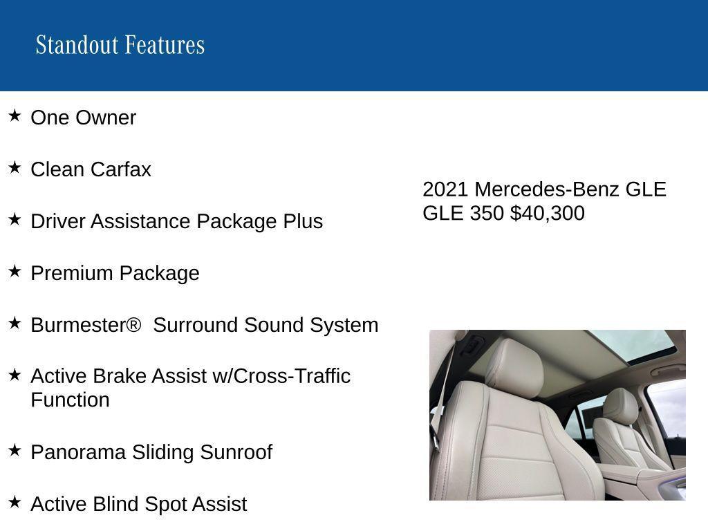 used 2021 Mercedes-Benz GLE 350 car, priced at $40,300