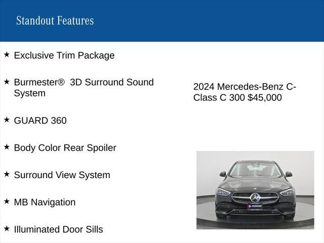 used 2024 Mercedes-Benz C-Class car, priced at $45,000