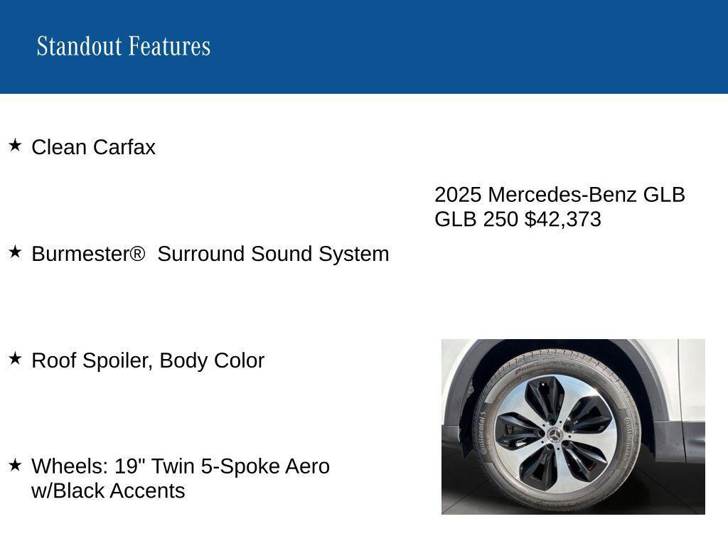 used 2025 Mercedes-Benz GLB 250 car, priced at $42,373
