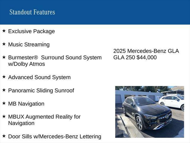 used 2025 Mercedes-Benz GLA 250 car, priced at $44,000