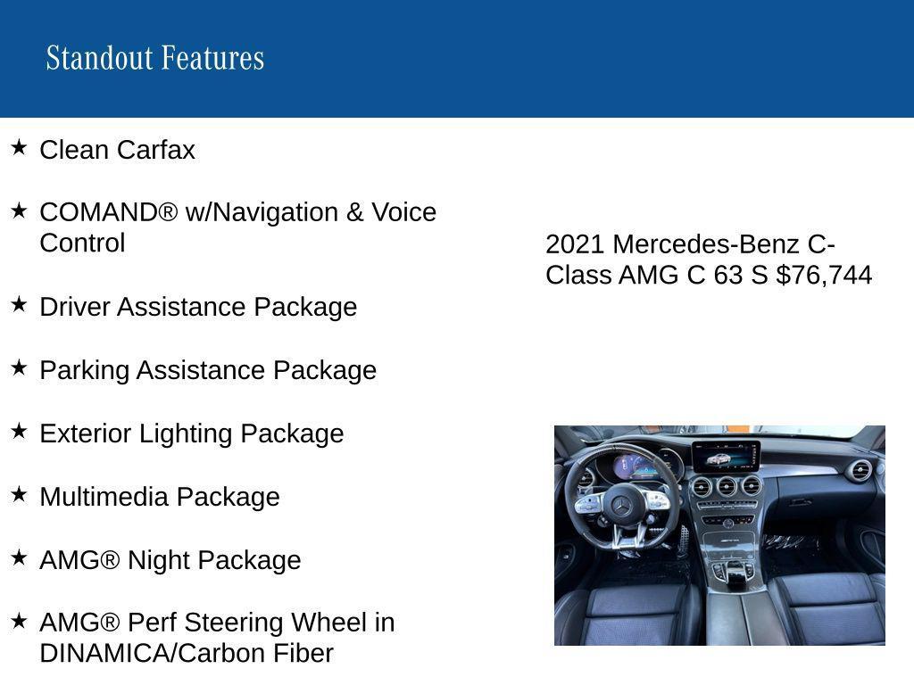 used 2021 Mercedes-Benz AMG C 63 car, priced at $76,744