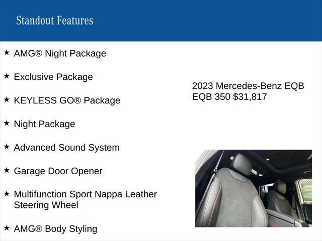 used 2023 Mercedes-Benz EQB 350 car, priced at $31,817