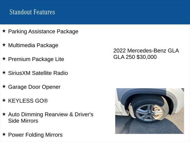 used 2022 Mercedes-Benz GLA 250 car, priced at $30,000