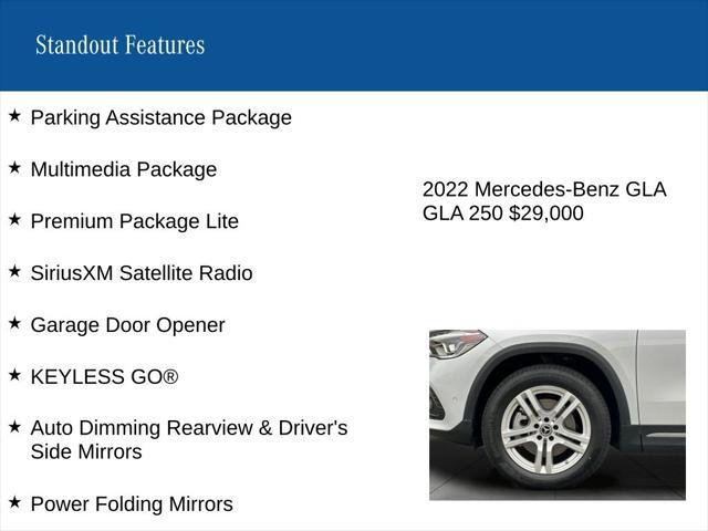 used 2022 Mercedes-Benz GLA 250 car, priced at $28,553