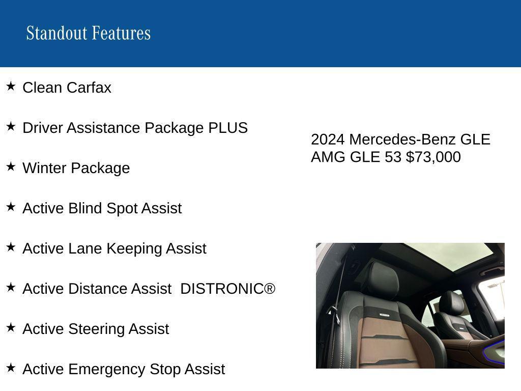 used 2024 Mercedes-Benz AMG GLE 53 car, priced at $73,000