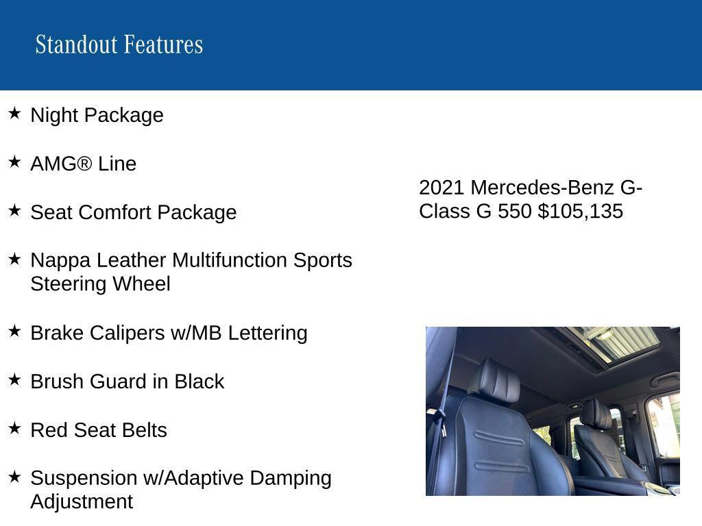 used 2021 Mercedes-Benz G-Class car, priced at $105,135