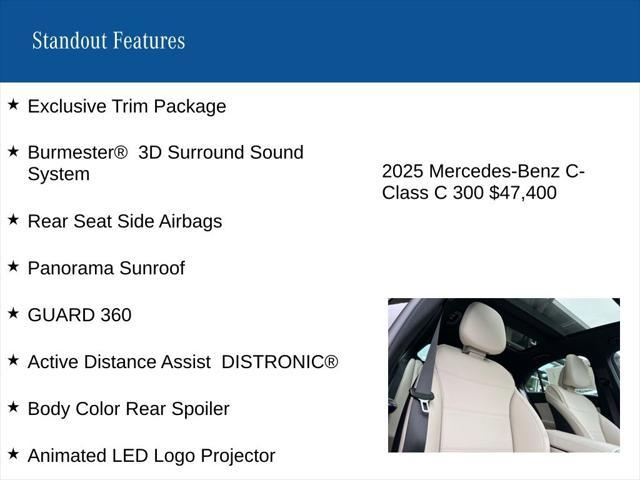used 2025 Mercedes-Benz C-Class car, priced at $46,800