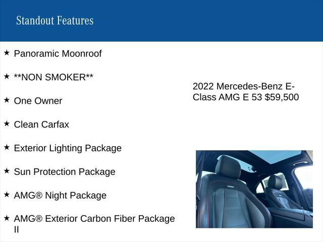 used 2022 Mercedes-Benz AMG E 53 car, priced at $59,500