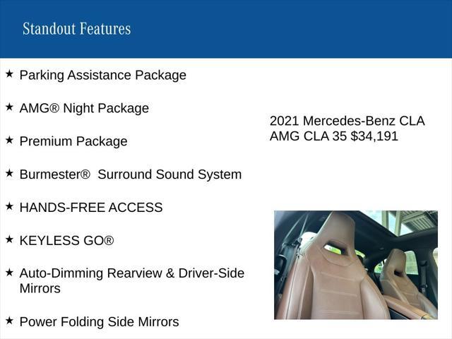 used 2021 Mercedes-Benz AMG CLA 35 car, priced at $34,191