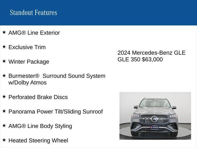 used 2024 Mercedes-Benz GLE 350 car, priced at $63,000