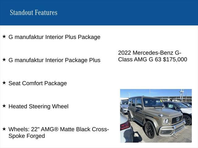 used 2022 Mercedes-Benz AMG G 63 car, priced at $175,000