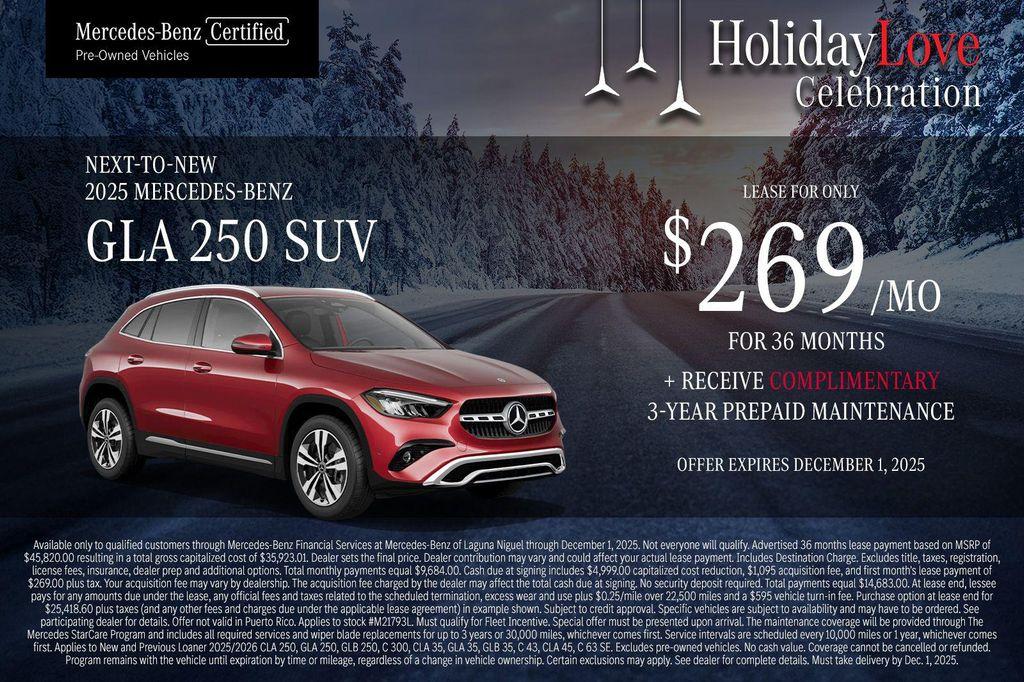 used 2025 Mercedes-Benz GLA 250 car, priced at $37,000