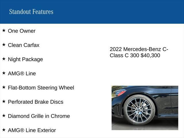 used 2022 Mercedes-Benz C-Class car, priced at $40,300