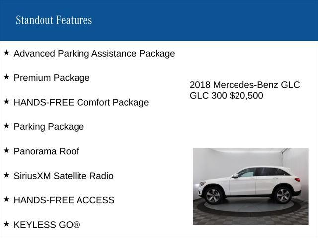 used 2018 Mercedes-Benz GLC 300 car, priced at $20,500