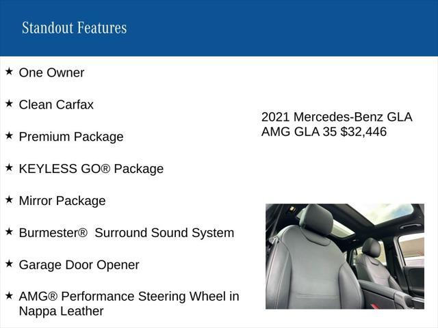 used 2021 Mercedes-Benz AMG GLA 35 car, priced at $32,446