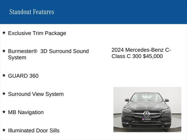 used 2024 Mercedes-Benz C-Class car, priced at $45,000