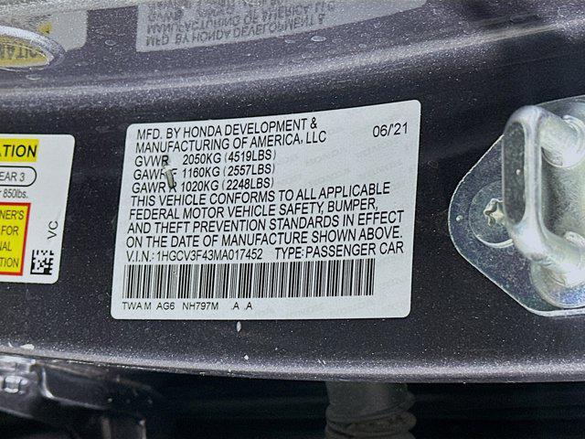 used 2021 Honda Accord Hybrid car, priced at $20,799