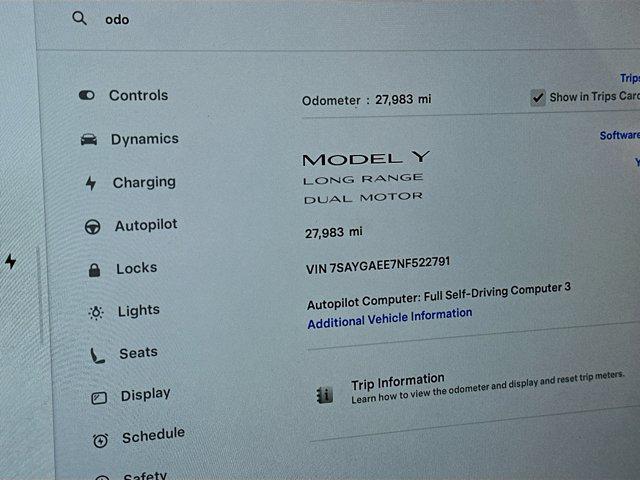 used 2022 Tesla Model Y car, priced at $28,197