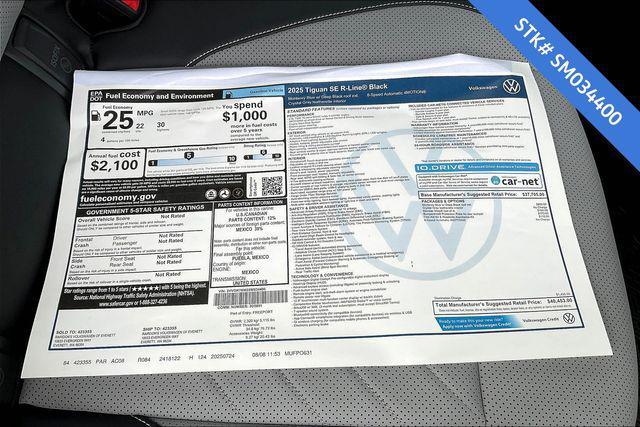 new 2025 Volkswagen Tiguan car, priced at $39,100