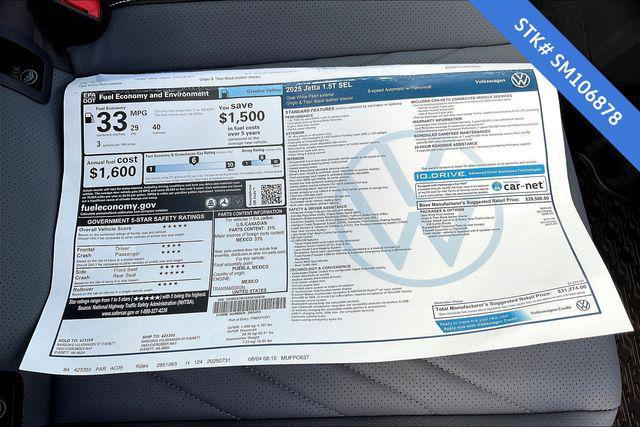 new 2025 Volkswagen Jetta car, priced at $30,774