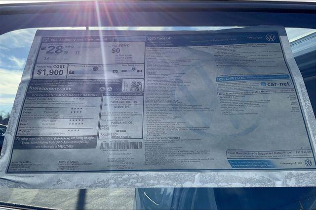 new 2025 Volkswagen Taos car, priced at $34,561