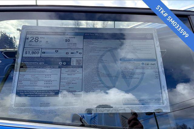 new 2025 Volkswagen Taos car, priced at $34,221