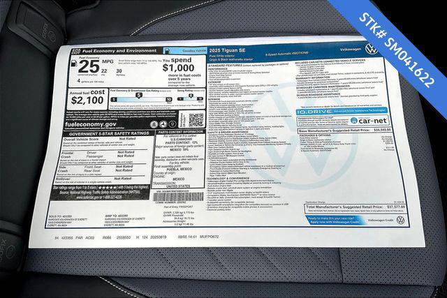 new 2025 Volkswagen Tiguan car, priced at $34,725