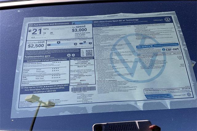 new 2025 Volkswagen Atlas Cross Sport car, priced at $44,951