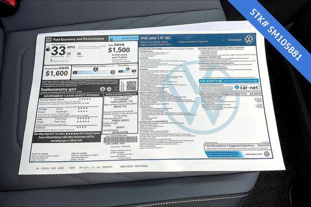 new 2025 Volkswagen Jetta car, priced at $30,199