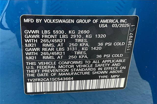 new 2025 Volkswagen Atlas car, priced at $54,439
