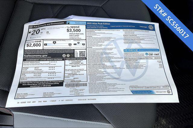 new 2025 Volkswagen Atlas car, priced at $45,399